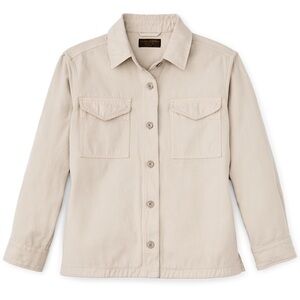 $225 NWT Filson Feather Gray Field Button-Up Cotton Utility Shirt Jacket sz S